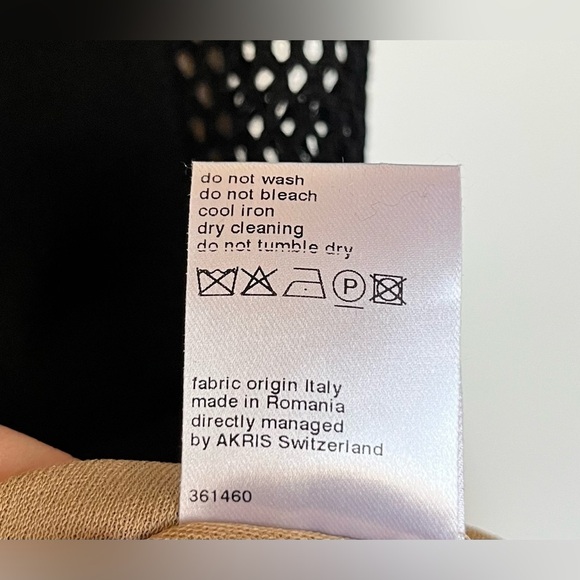 Akris Punto Women's Sz 10 Long Sleeve Netted Mesh Lined Sheath Midi Dress Black - Picture 9 of 10